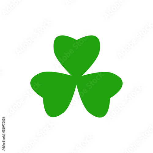 Clover icon, symbol of luck, fortune, hope, and prosperity, isolated graphic used in St. Patrick’s Day themes, superstitions, or good luck designs.