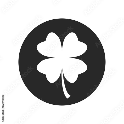 Clover icon, symbol of luck, fortune, hope, and prosperity, isolated graphic used in St. Patrick’s Day themes, superstitions, or good luck designs.