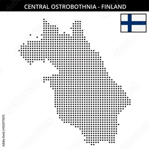 Medium dots map of central-ostrobothnia in Finland