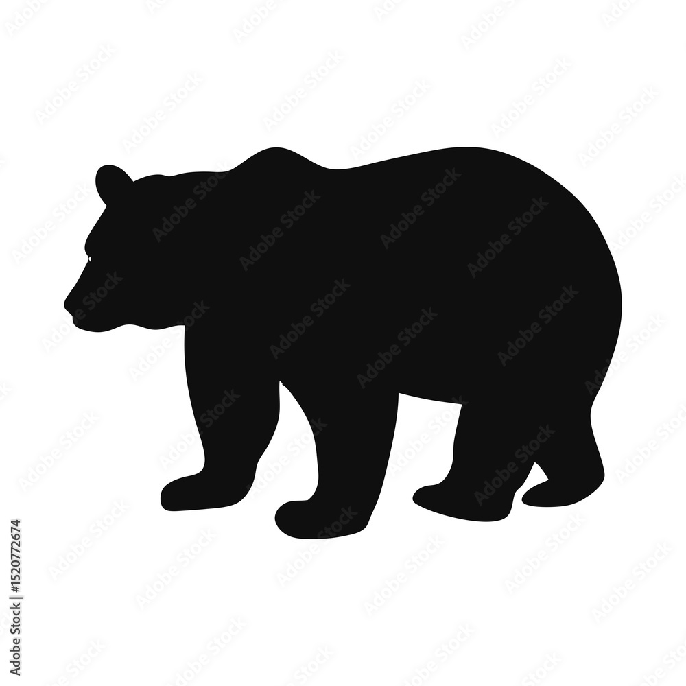 Fototapeta premium bear silhouette vector icon on white background