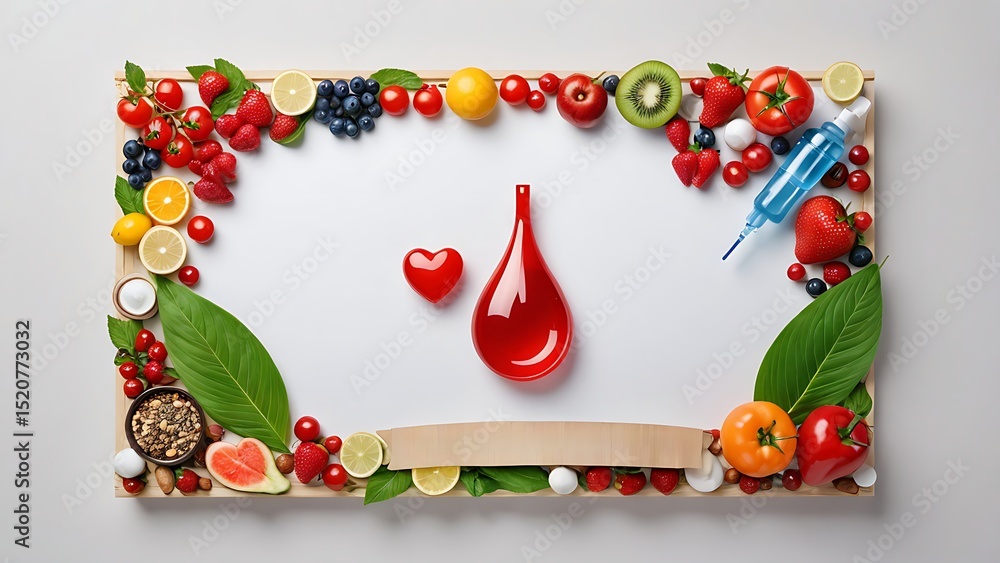 Naklejka premium A healthy fruits and vegetables