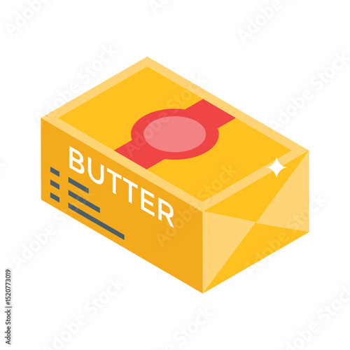 Latest isometric style icon of butter bar packaging
