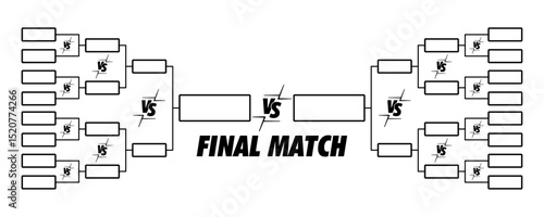 Tournament Bracket Template Design Your Own Championship Showdown with this Customizable 16-Team Final Match Illustration