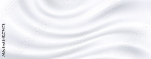 Smooth white milk waves flow like liquid silk across surface - creamy swirls blend into soft cream patterns with gentle ripples. Pure dairy texture for beverage, skincare product or luxury food design