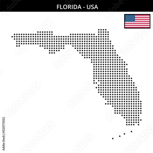 Medium dots map of florida in the USA