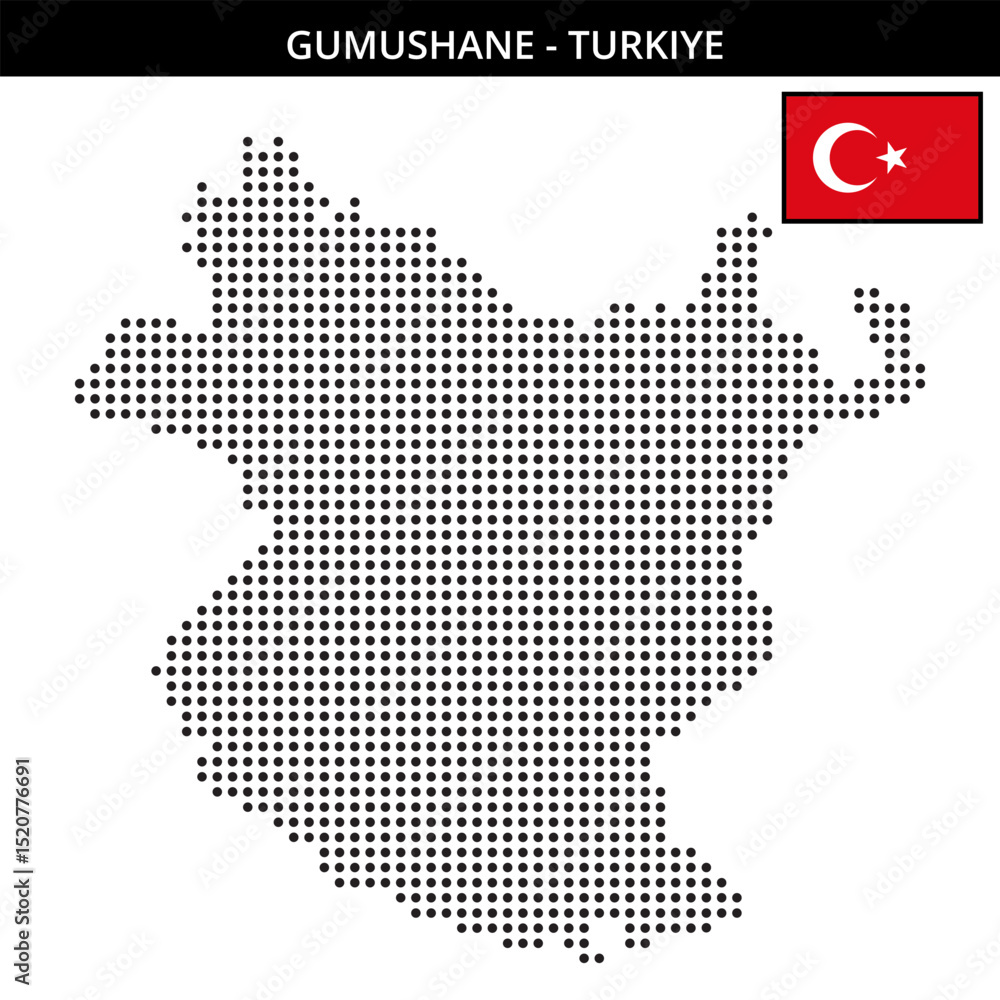 Obraz premium Medium dots map of Gumushane in Turkiye
