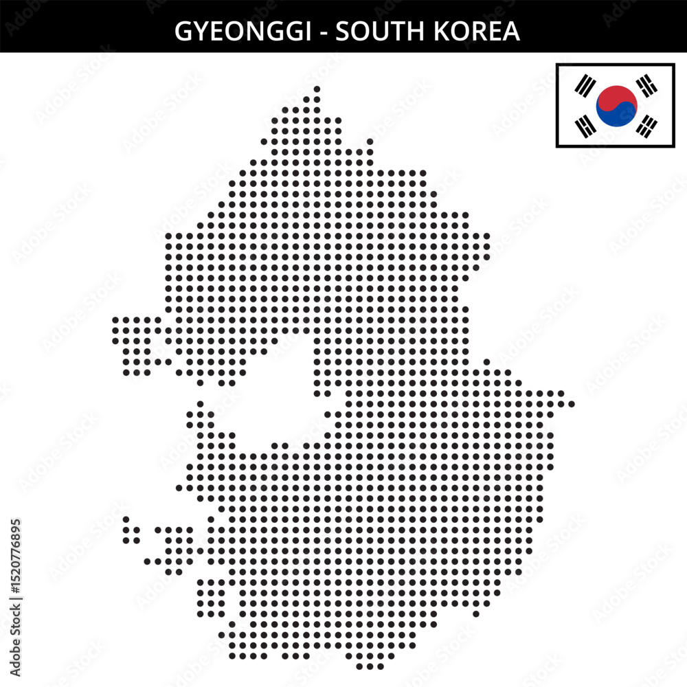 Obraz premium Medium dots map of gyeonggi in South Korea