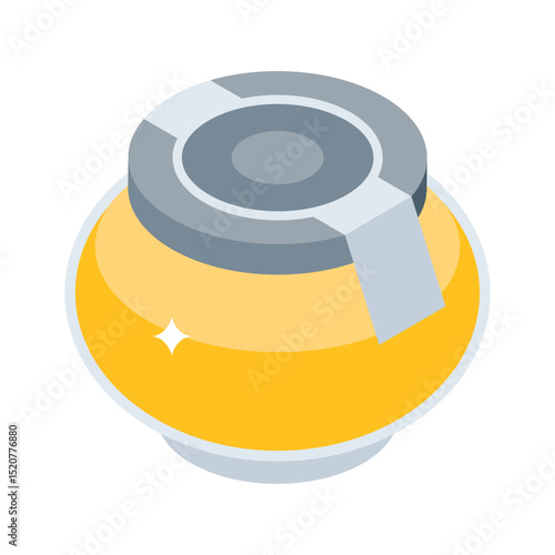 A captivating isometric style icon of honey pot