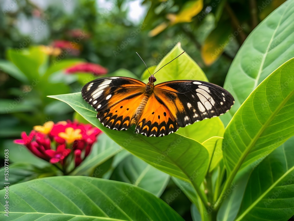 Obraz premium butterfly on leaf