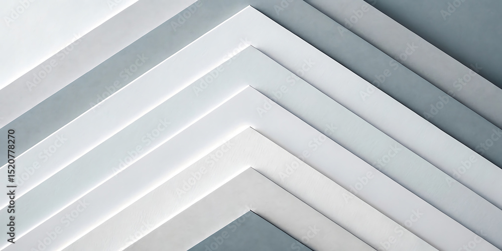 Obraz premium Abstract Diagonal Layers White and Gray Geometric Pattern