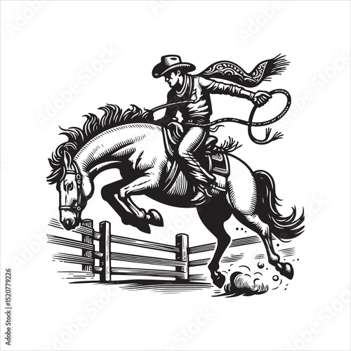 Wallpaper Mural Western Cowboy on Horse with Bandana – Line Art Vector Illustration

 Torontodigital.ca