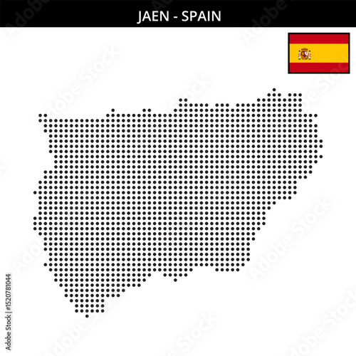 Medium dots map of jaen in Spain