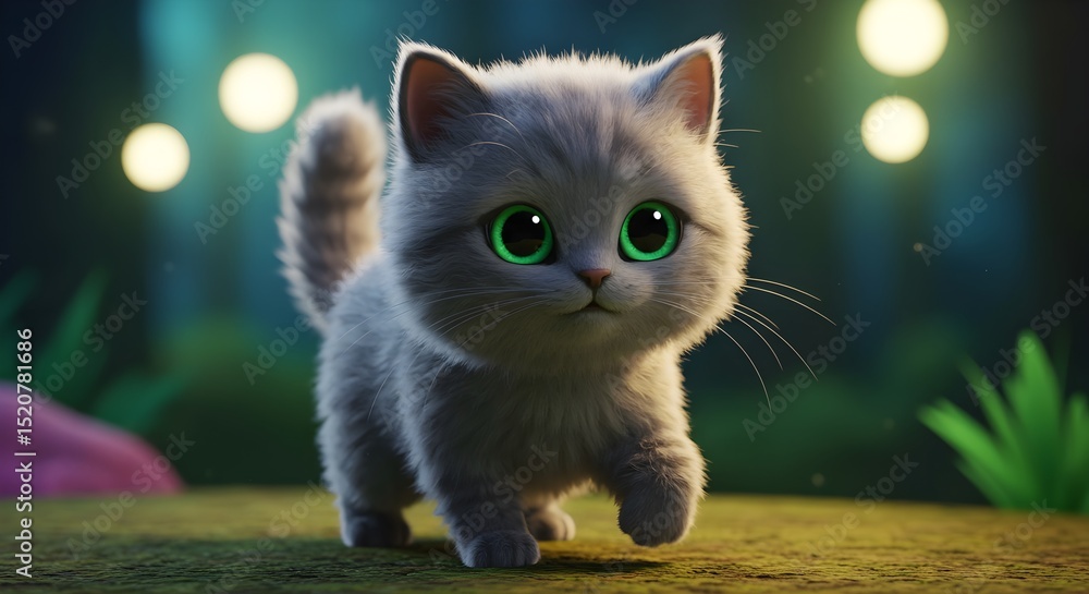 Obraz premium a cute cat big and beautiful eyes