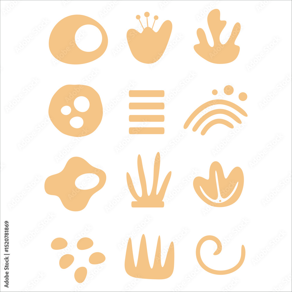Fototapeta premium Hand drawn abstract shapes collection