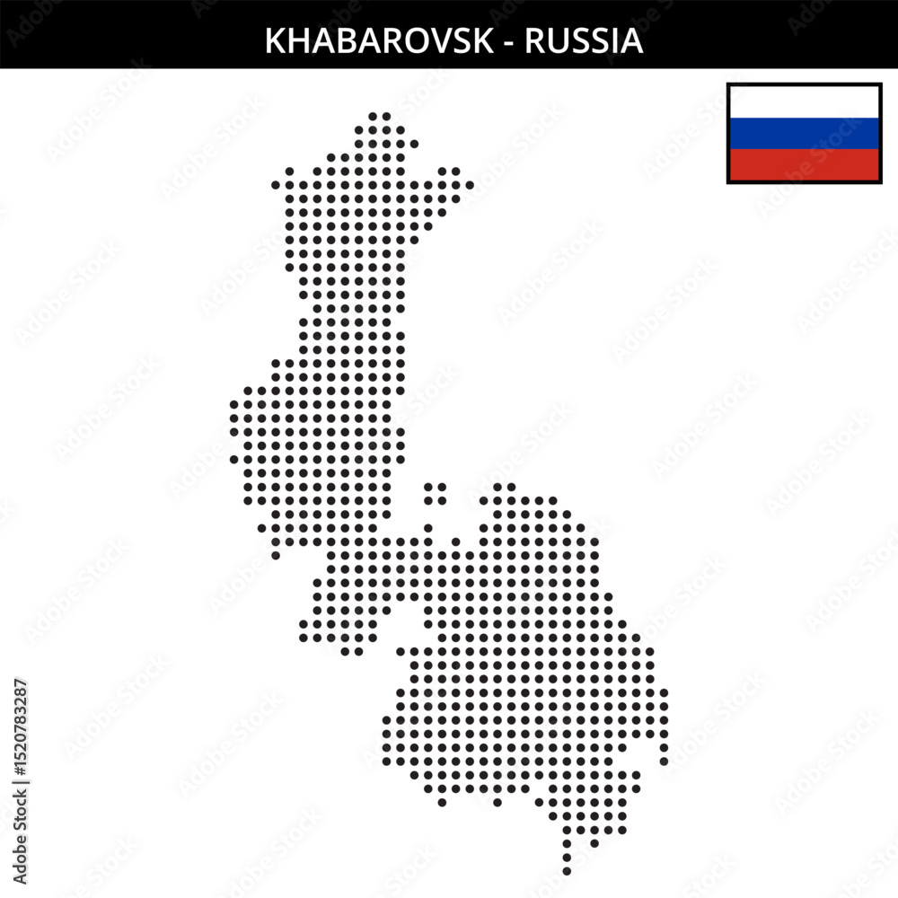 Obraz premium Medium dots map of Khabarovsk in Russia