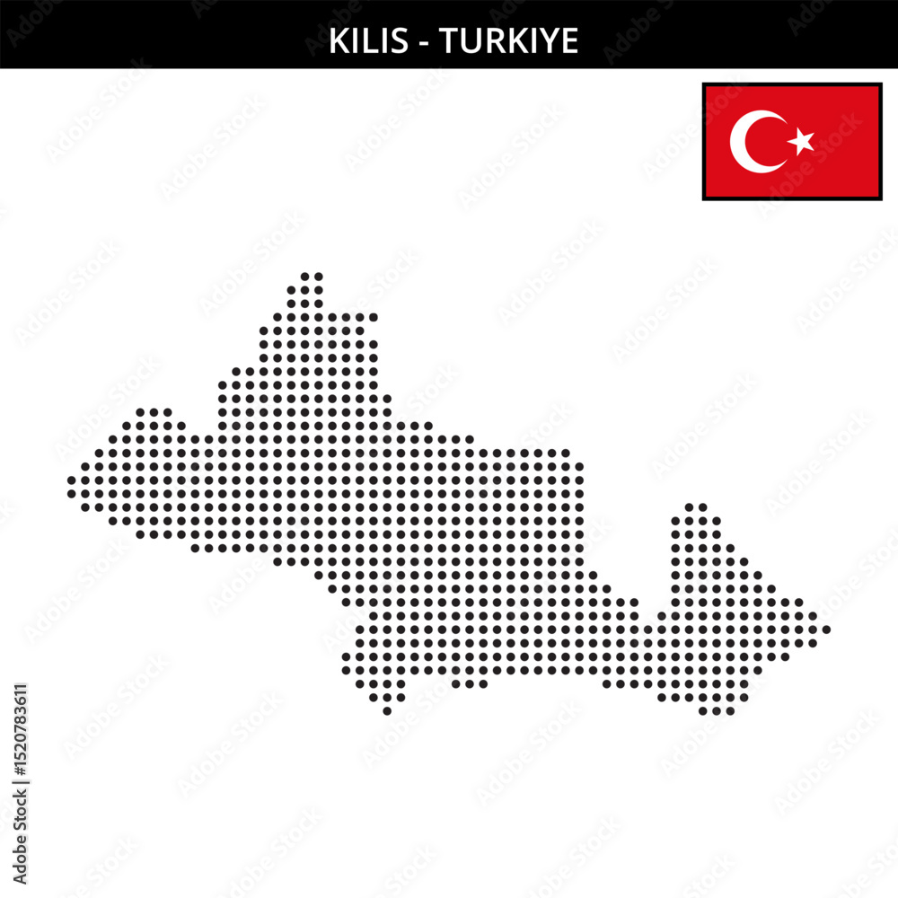 Obraz premium Medium dots map of kilis in Turkiye