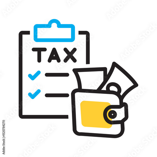 Vector multi color icon for Income tax