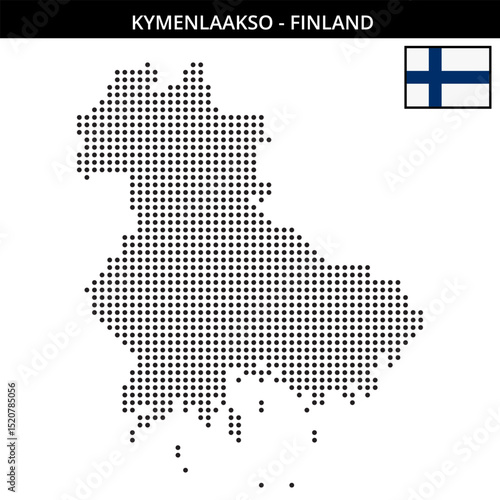 Medium dots map of kymenlaakso in Finland