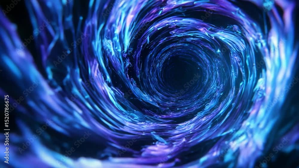 Dark Vortex Spiral With Electric Blue Energy Dark Vortex Spiral With Electric Blue Energy