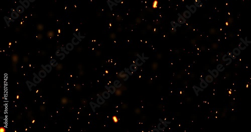 
Realistic surreal ember fire dust slowly rising up on black bg 4K. Grunge dark fire sparks flying isolated. Overlay spark tiny flake burning animation. Hell rising burst inferno. Fire burst dust move