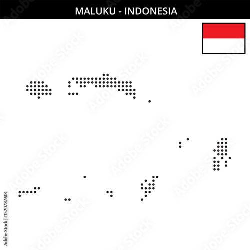 Medium dots map of maluku in Indonesia