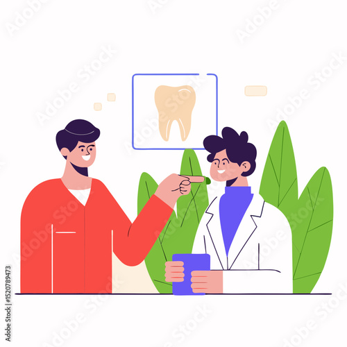 Patients in dental office. Dentists treat people teeth. Doctor consultation. Oral health care and hygiene. Medical
