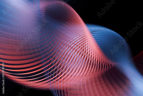 Abstract 3D rendering of swirling lines with a dynamic and fluid pattern