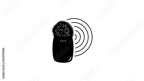 Wireless Lavalier Microphone, black isolated silhouette