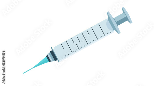 Medical Syringe Illustration of a Disposable Hypodermic Needle for Injection