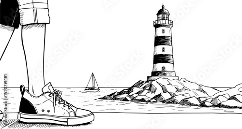 lighthouse on the sea