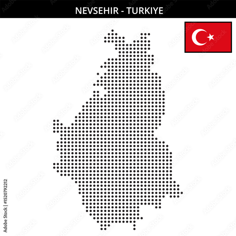 Obraz premium Medium dots map of Nevsehir in Turkiye