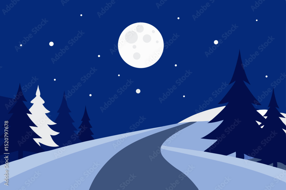 Fototapeta premium winter landscape with snow