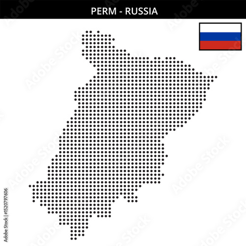 Medium dots map of perm in Russia