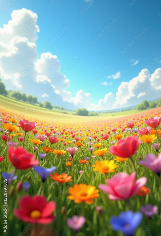 vibrant wildflower fields annual blooms bright colors under clear blue sky nature scene, grassland, meadow, petal, spring, sunset, horizon, flora vibrant wildflower fields annual blooms bright colors under clear blue sky nature scene, grassland, meadow, petal, spring, sunset, horizon, flora
