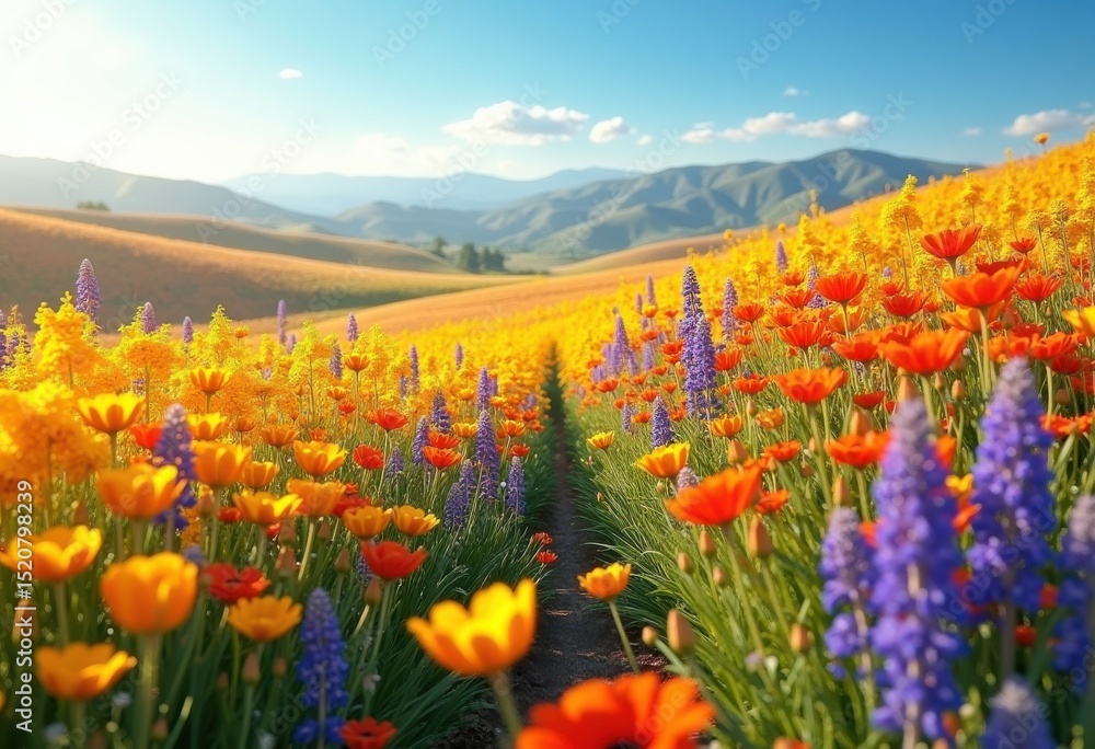 vibrant wildflower fields rolling hills scenic landscape colorful nature blooming flora, meadow, blossom, vista, terrain, spring, sunset, ridge, valley vibrant wildflower fields rolling hills scenic landscape colorful nature blooming flora, meadow, blossom, vista, terrain, spring, sunset, ridge, valley