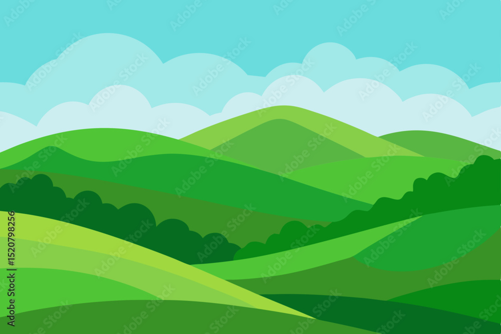 Obraz premium beautiful green hills .svg