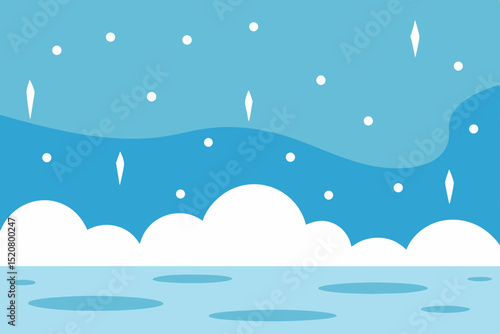 soft snow flurries over icy lake  .svg