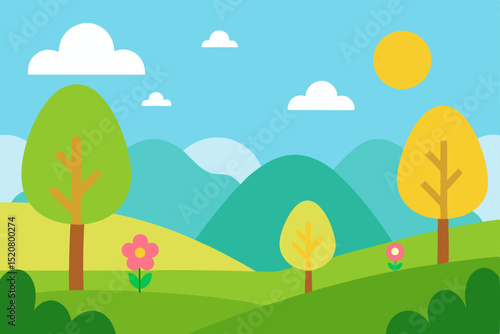 spring landscape background .svg