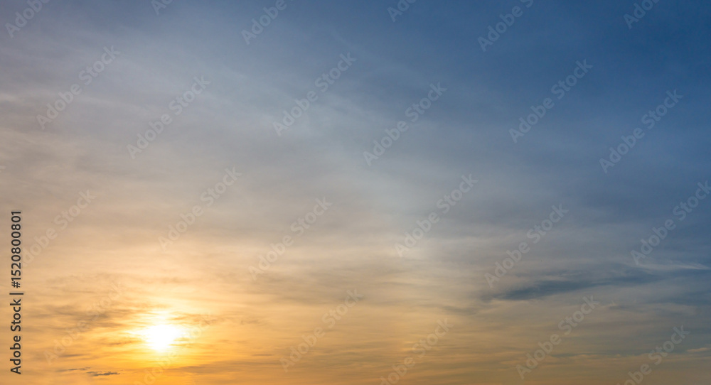 Fototapeta premium Dramatic blue sky and orange sunrise or sunset