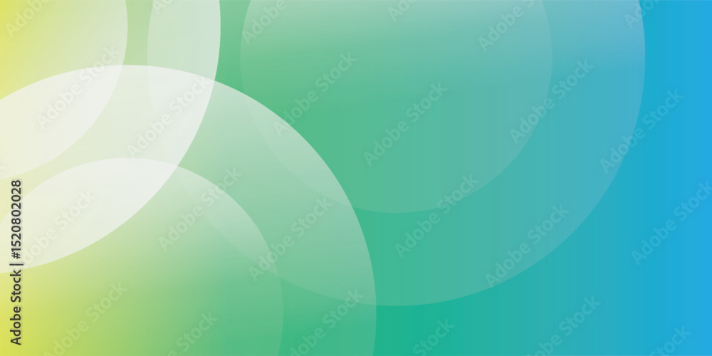 Fototapeta premium Minimalist banner background full of colors bright green gradations. Circle effect style geometric art.