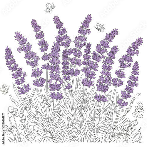 Seamless Monochrome Floral Pattern. Hand Drawn Floral Texture, Decorative Flowers, Coloring Book.