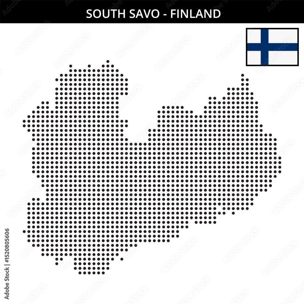 Fototapeta premium Medium dots map of south-savo in Finland