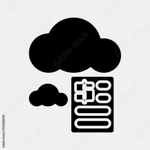 Icon carbon tax. Renewable energy elements. Icon in glyph style.