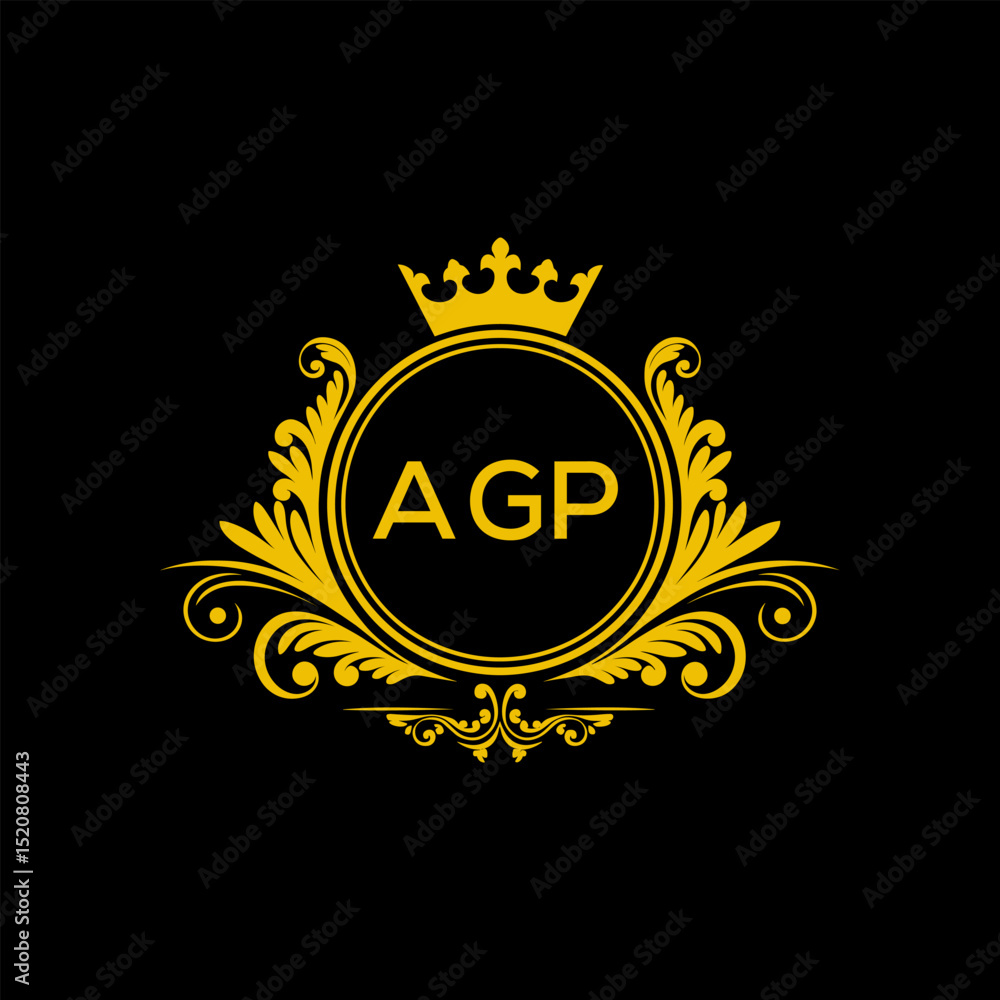 Naklejka premium Initial AGP Letter Linked Logo for business and company identity. Modern AGP Letter Logo Vector Template with modern trendy golden logo. 