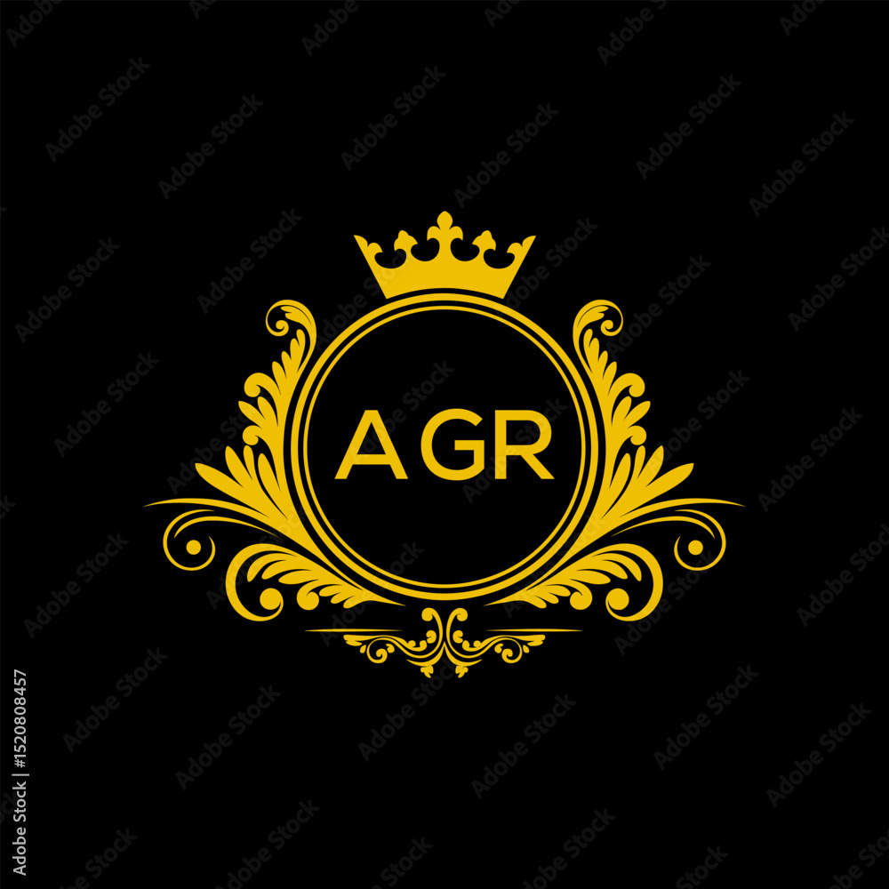 Naklejka premium Initial AGR Letter Linked Logo for business and company identity. Modern AGR Letter Logo Vector Template with modern trendy golden logo.