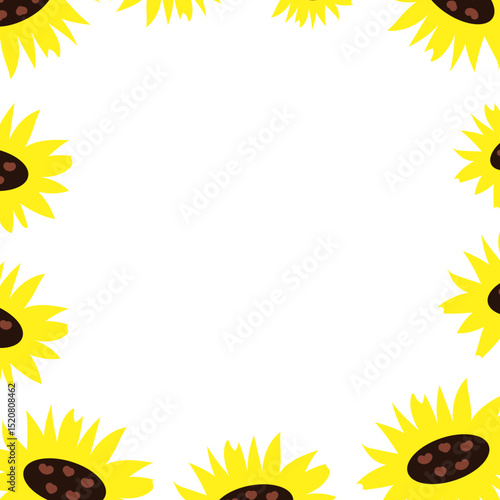 sunflower frame vector illustration