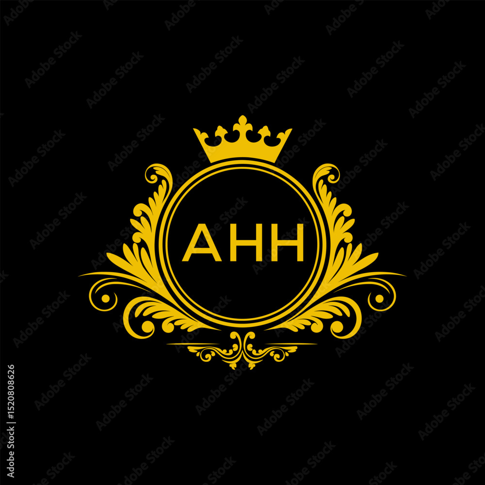 Naklejka premium Initial AHH Letter Linked Logo for business and company identity. Modern AHH Letter Logo Vector Template with modern trendy golden logo. 
