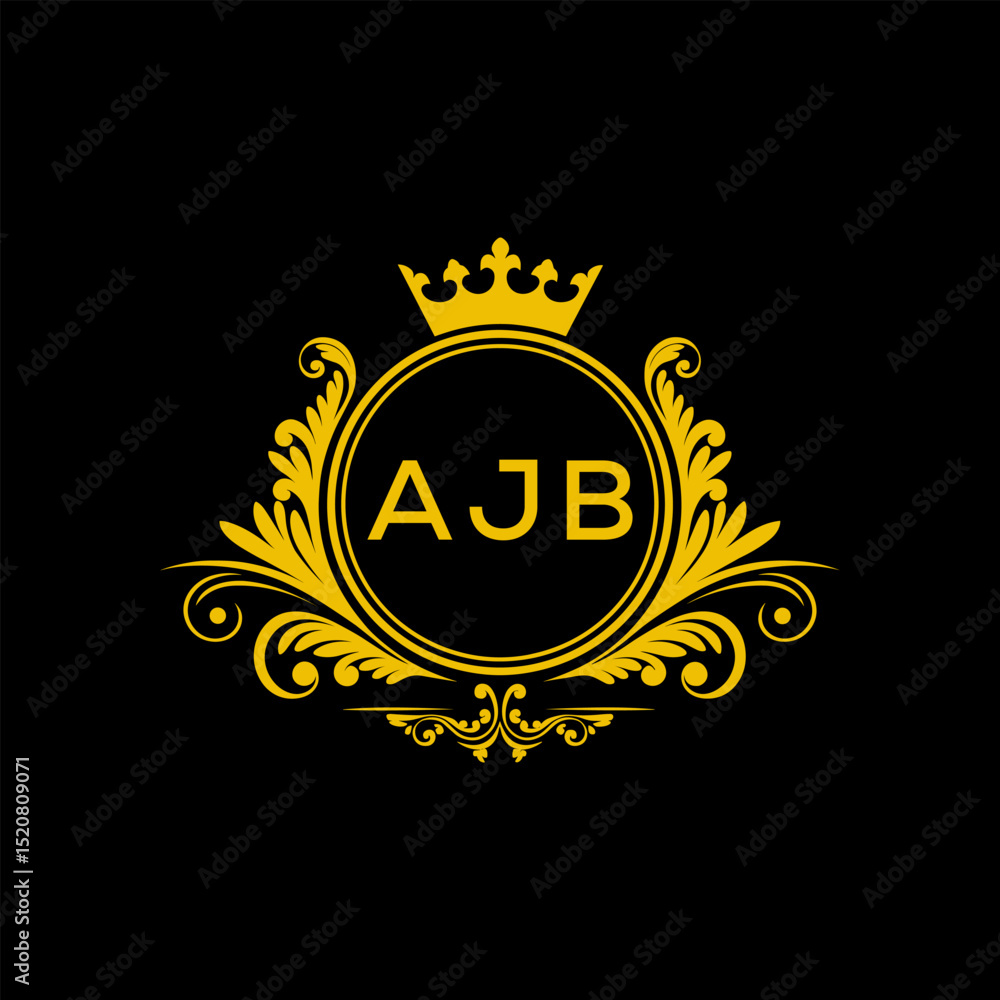 Naklejka premium Initial AJB Letter Linked Logo for business and company identity. Modern AJB Letter Logo Vector Template with modern trendy golden logo.