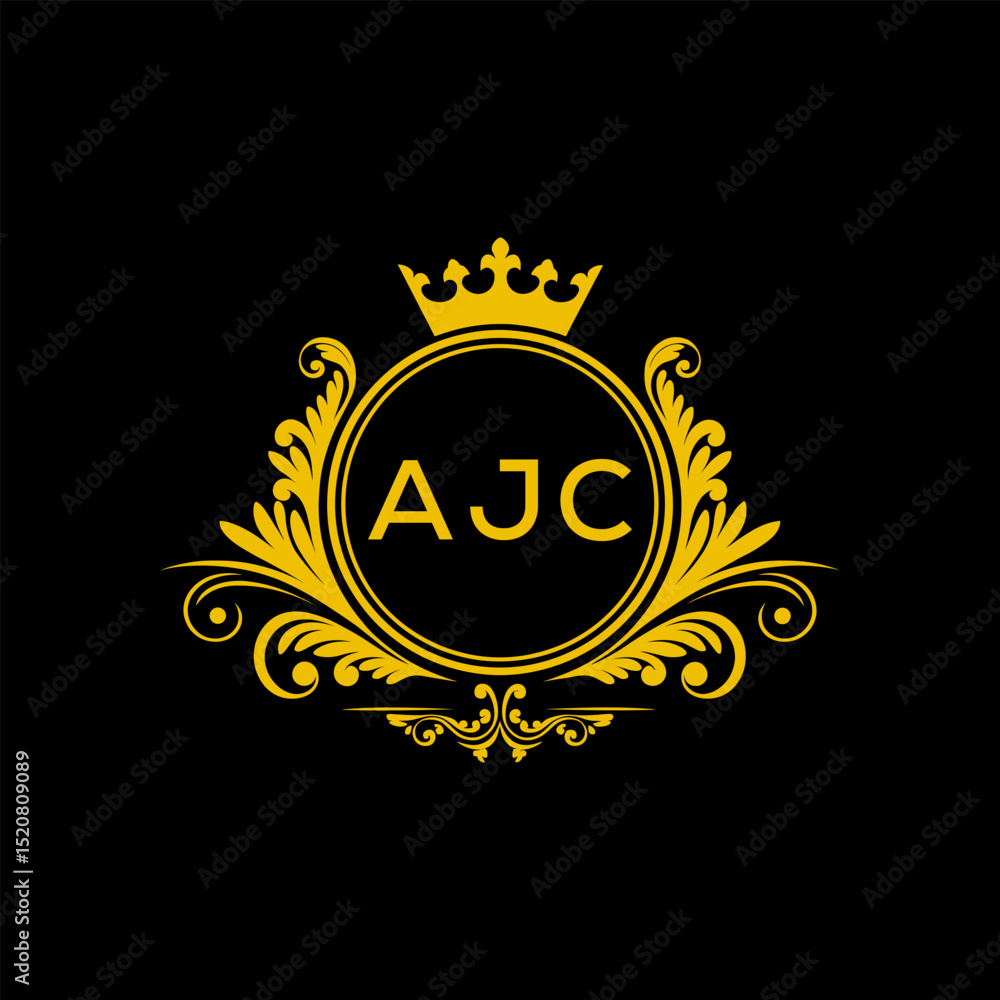 Fototapeta premium Initial AJC Letter Linked Logo for business and company identity. Modern AJC Letter Logo Vector Template with modern trendy golden logo. 