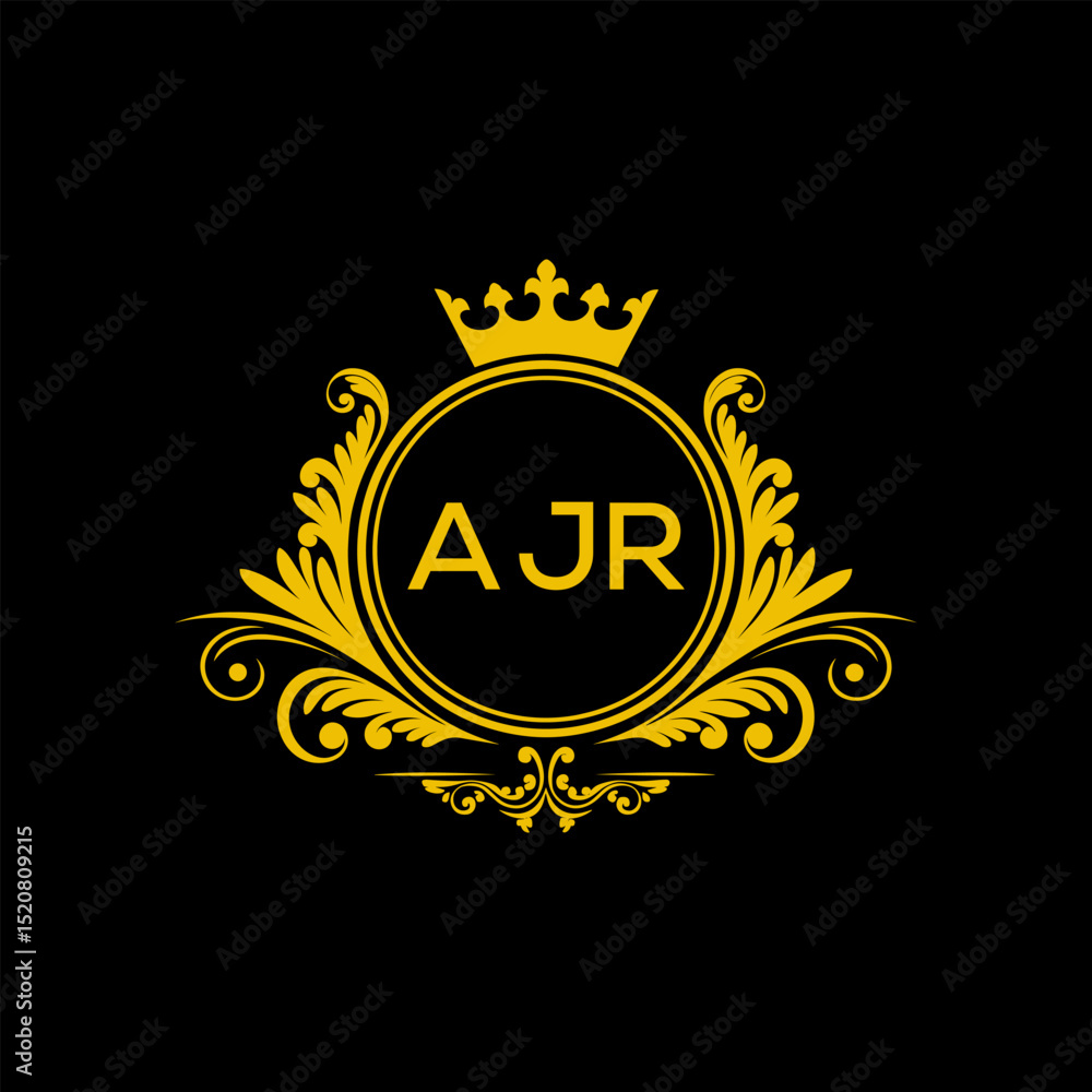 Fototapeta premium Initial AJR Letter Linked Logo for business and company identity. Modern AJR Letter Logo Vector Template with modern trendy golden logo. 